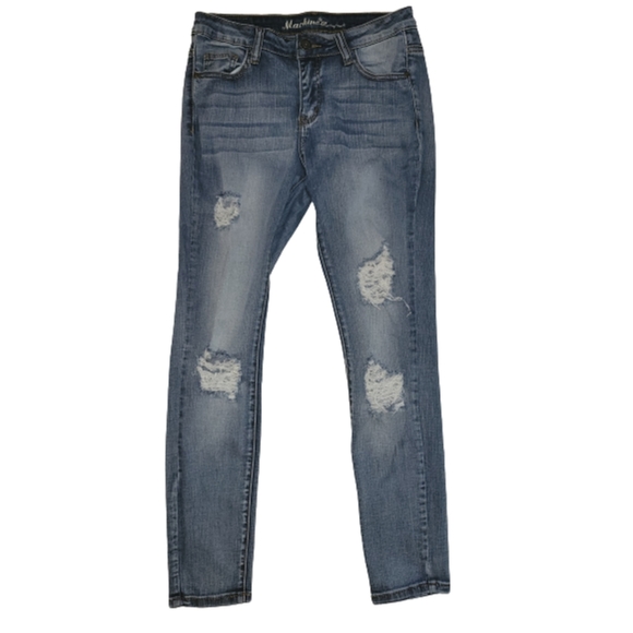 Machine Skinnny Jeans Mid Rise Ripped Destroyed Size 28/6 - Picture 2 of 9